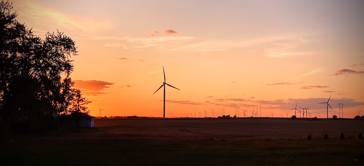 sunset over field